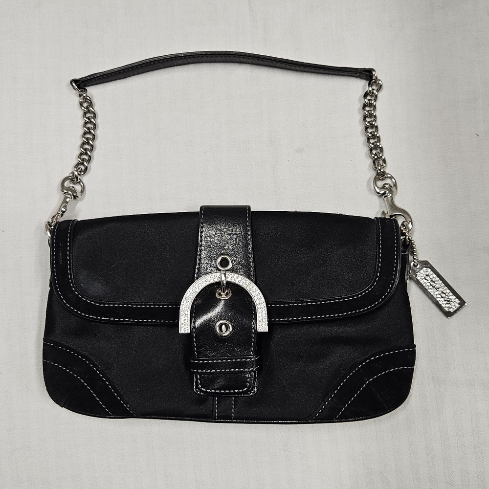 Limited Edition Vintage Coach Satin and Rhinestone Clutch/Purse